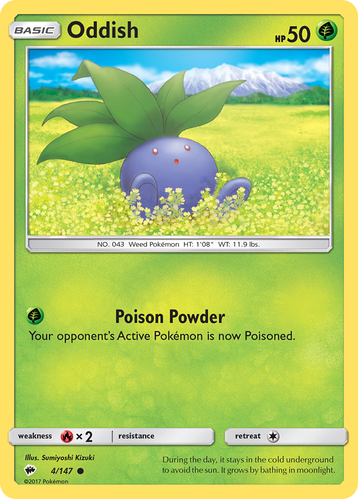 Oddish (4/147) - Burning Shadows Pokémon Card