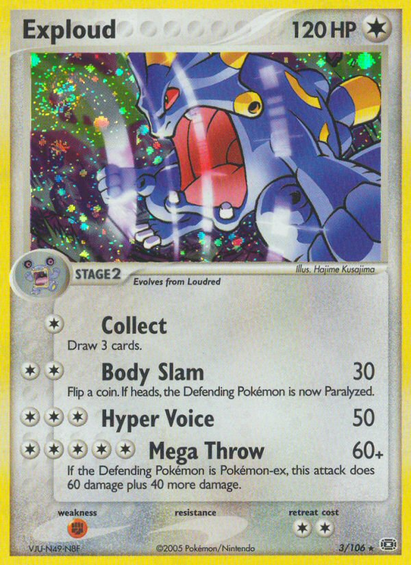 Exploud (3/106) - Emerald Pokémon Card