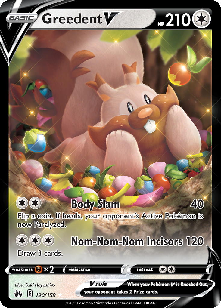 Greedent V (120/159) - Crown Zenith Pokémon Card