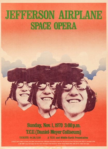 Jefferson Airplane Daniel-Meyer Coliseum 1970 Concert Poster