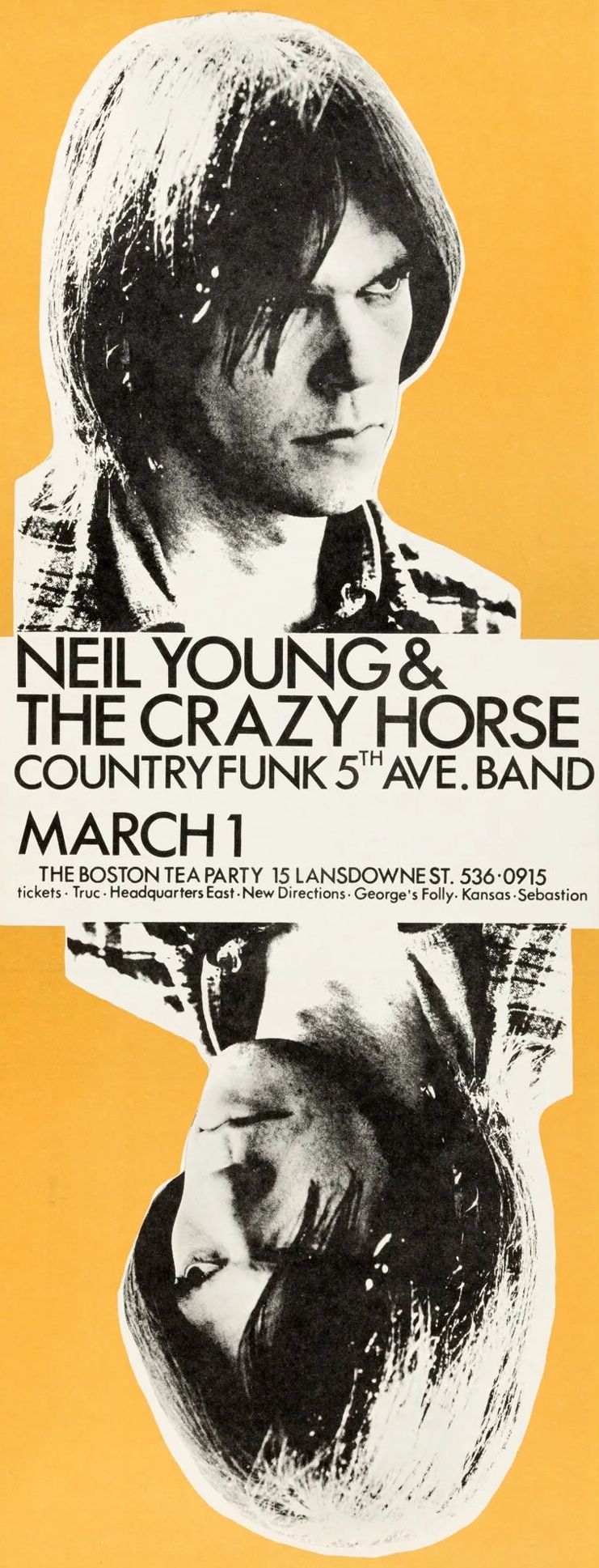 Neil Young Boston Tea Party 1970 Concert Poster