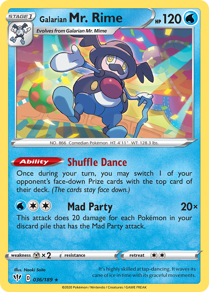 Galarian Mr. Rime (36/189) - Darkness Ablaze Pokémon Card