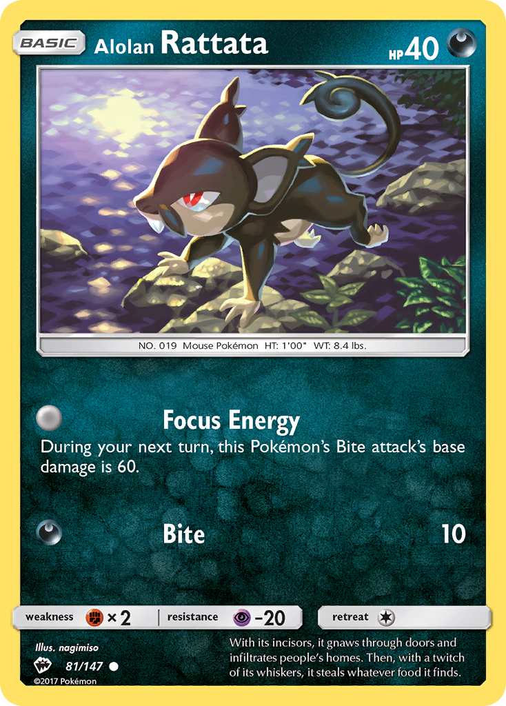 Alolan Rattata (81/147) - Burning Shadows Pokémon Card