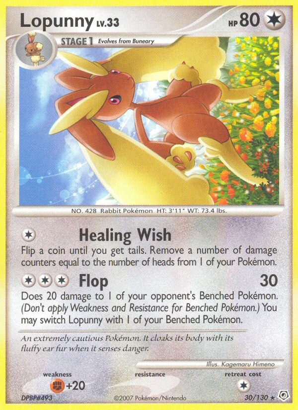 Lopunny (30/130) - Diamond & Pearl Pokémon Card