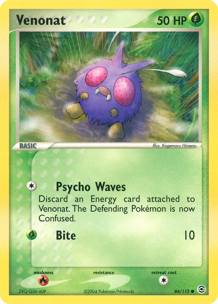 Venonat (84/112) - FireRed & LeafGreen Pokémon Card