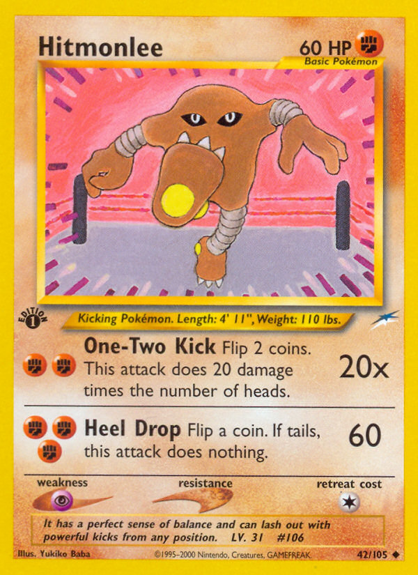 Hitmonlee (42/105) - Neo Destiny Pokémon Card