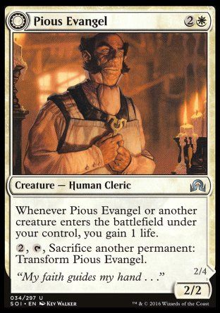 Pious Evangel (Shadows over Innistrad) Trading Card