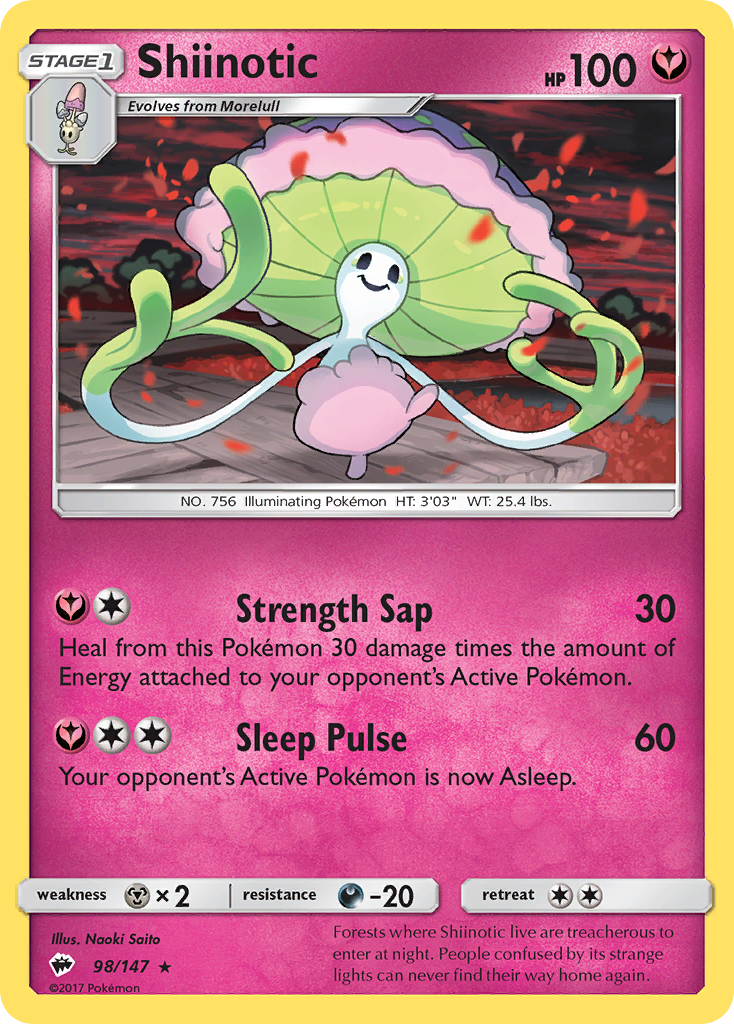 Shiinotic (98/147) - Burning Shadows Pokémon Card