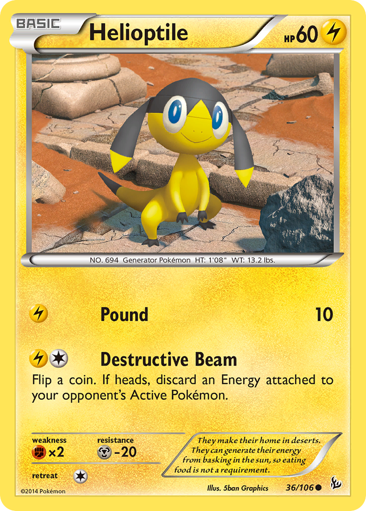 Helioptile (36/106) - Flashfire Pokémon Card