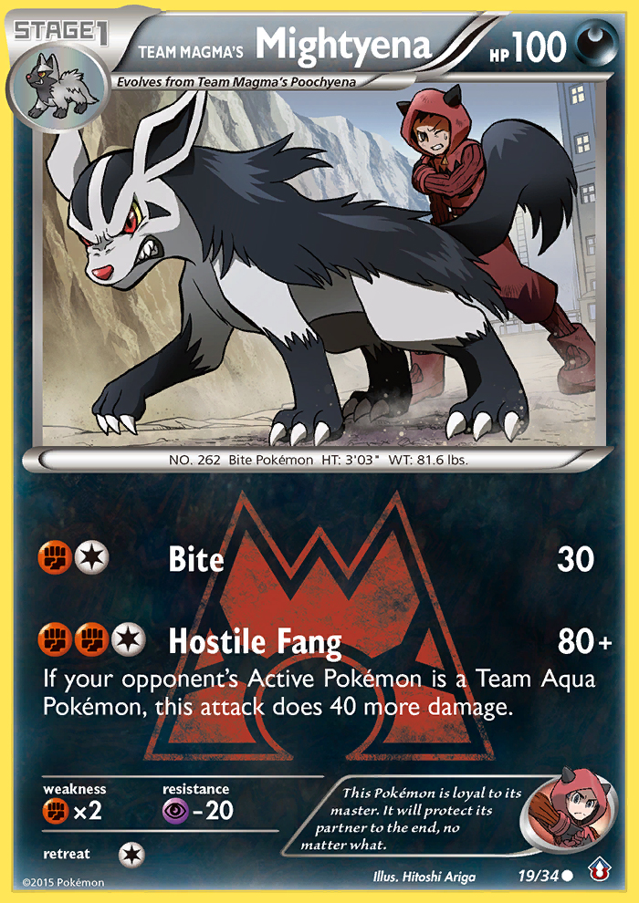 Team Magma's Mightyena (19/34) - Double Crisis Pokémon Card