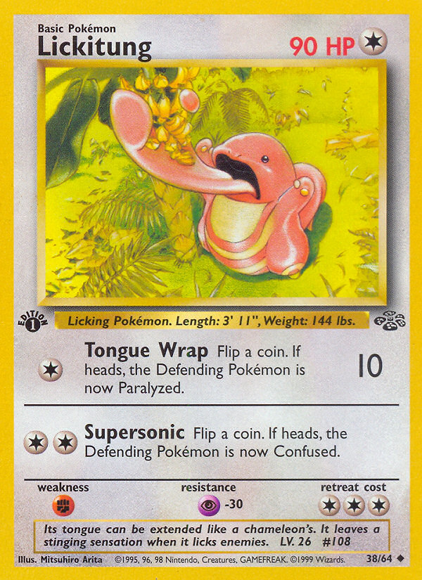 Lickitung (38/64) - Jungle (1st Edition) Pokémon Card