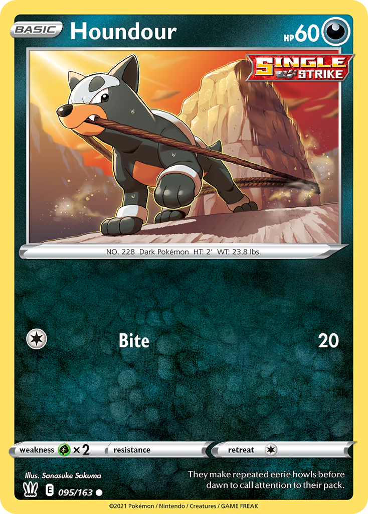 Houndour (95/163) - Battle Styles Pokémon Card