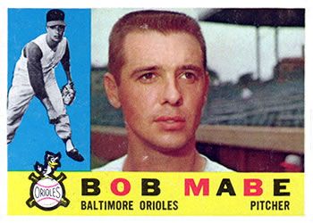 Bob Mabe 1960 Topps #288 Sports Card