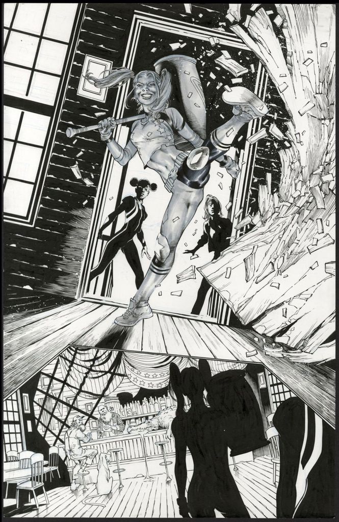 Eddy Barrows Suicide Squad 13 for Thoroughly Modern Original Art by Patrick Bain
