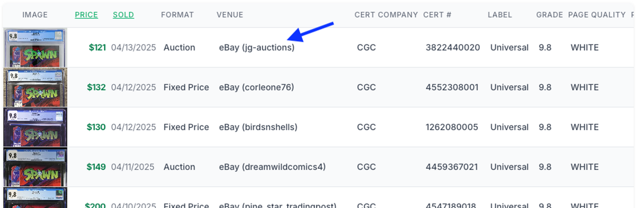 eBay Seller Example Screenshot