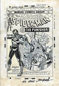 Original cover art by Gil Kane and John Romita, Sr. for Amazing Spider-Man 129 used in the blog by Patrick Bain called Amazing Spider-Man 129 Original Art: $2,000,000 in Hype?