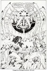 Matthew Clark art sold for $840 in 2020 - Wonder Woman 151 Page 14
