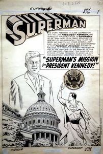 Original Plastino art for Superman's Mission for President Kennedy (AP Photo/Stephan Savoia)