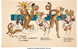 H G Peter Illustration of Cheetah and Etta Candy