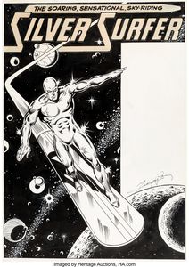 Silver Surfer pinup by George Perez from Rampaging Hulk 8