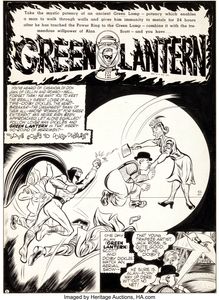 Green Lantern original art by creator Martin Nodell